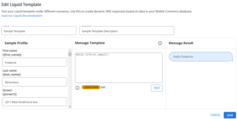 edit liquid template modal